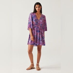 Ba&Sh Fleur Graphic-print Minidress - Blue size small